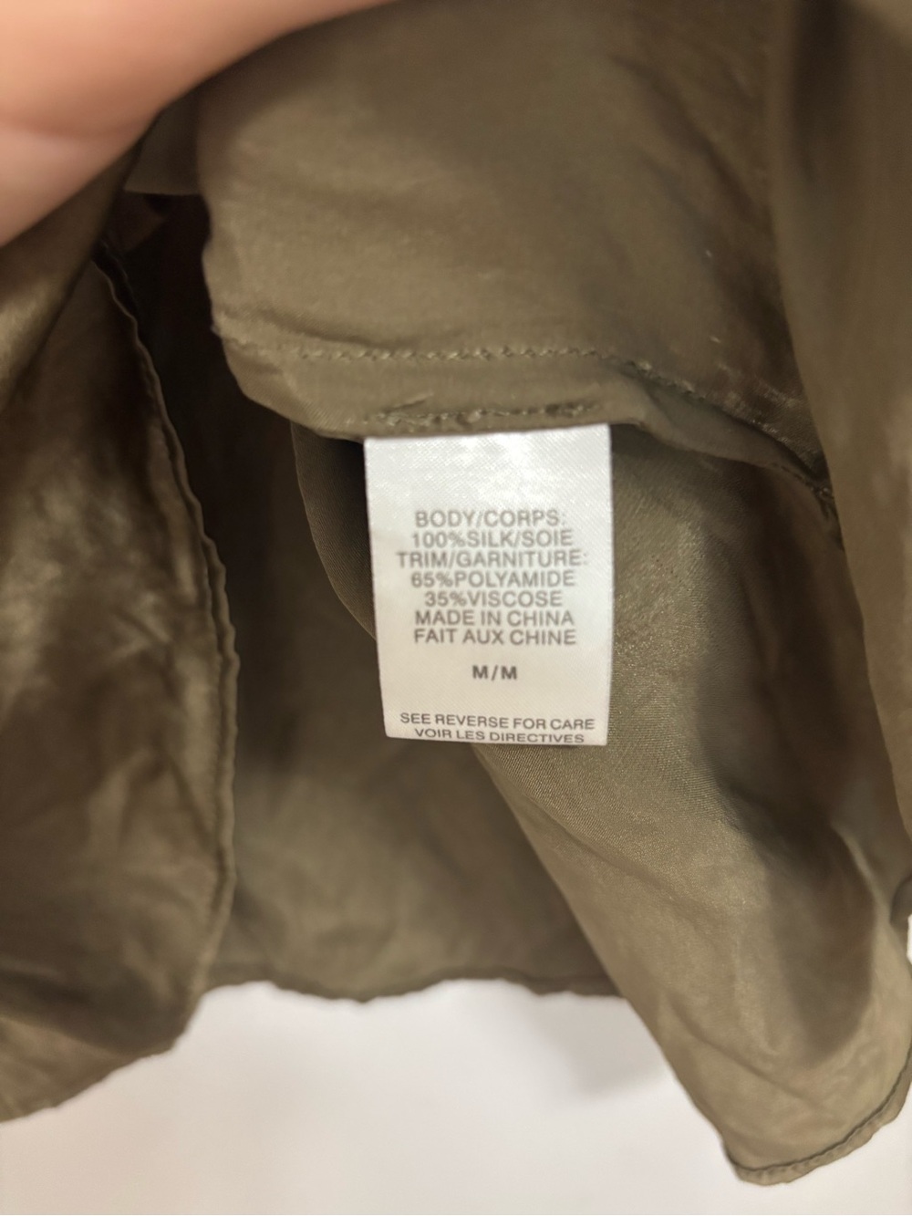 Cami NYC Olive Green Lace-Trim Silk Camisole - Picture 5 of 5